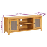 Tv Cabinet 110X35X44 Cm Solid Oak Wood