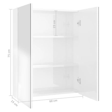 Bathroom Mirror Cabinet 60X15X75 Cm Mdf