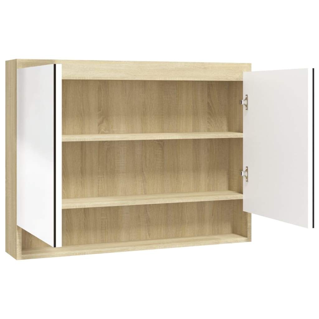 Bathroom Mirror Cabinet 80X15X60 Cm Mdf