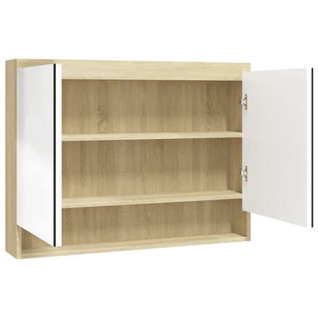 Bathroom Mirror Cabinet 80X15X60 Cm Mdf