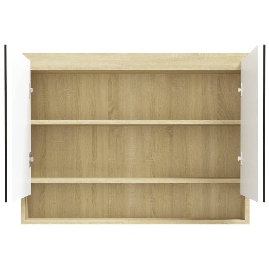 Bathroom Mirror Cabinet 80X15X60 Cm Mdf
