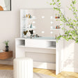 Makeup Table With Led Lights 100X40X135 Cm Mdf Oak
