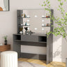 Makeup Table With Led Lights 100X40X135 Cm Mdf Oak
