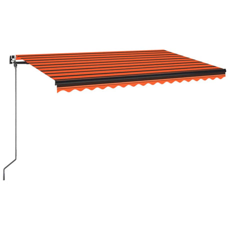 Manual Retractable Awning With Led Orange And Brown