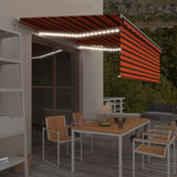 Manual Retractable Awning With Blind&Led 3X2.5M Blue&White