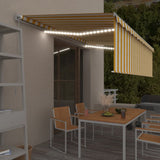 Manual Retractable Awning With Blind&Led 3X2.5M Blue&White