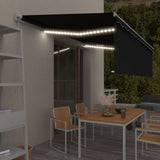 Manual Retractable Awning With Blind&Led 3X2.5M Blue&White