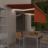 Manual Retractable Awning With Blind&Led 3X2.5M Blue&White