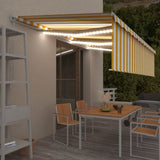 Manual Retractable Awning With Blind&Led 3X2.5M Blue&White