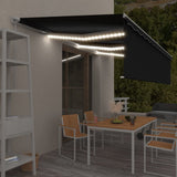 Manual Retractable Awning With Blind&Led 3X2.5M Blue&White
