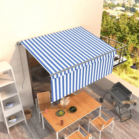 Manual Retractable Awning With Blind 5X3M Yellow&White