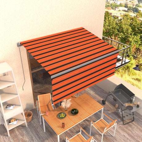 Manual Retractable Awning With Blind 5X3M Yellow&White