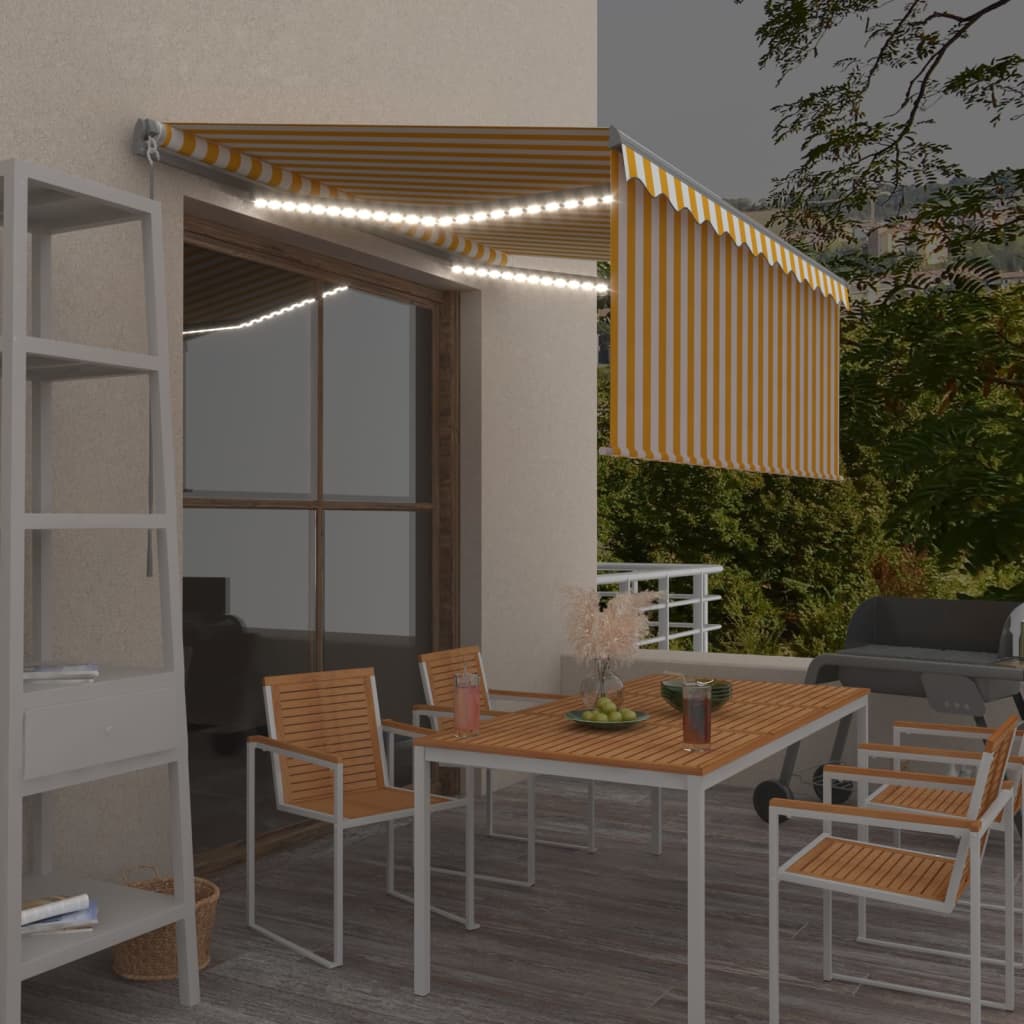 Manual Retractable Awning With Blind&Led 4.5X3M