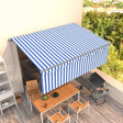 Manual Retractable Awning With Blind 5X3M Yellow&White
