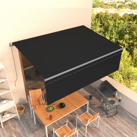 Manual Retractable Awning With Blind 5X3M Yellow&White