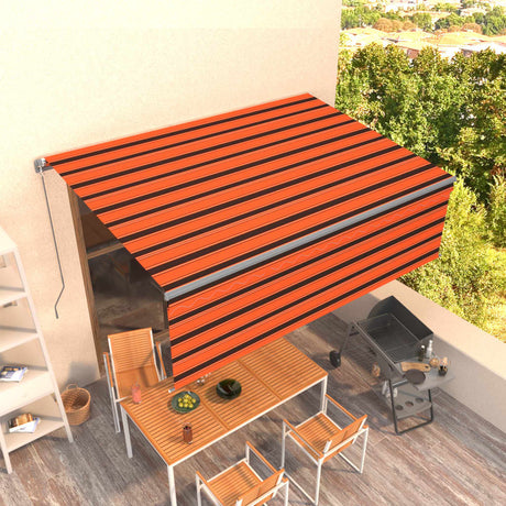 Manual Retractable Awning With Blind 5X3M Yellow&White