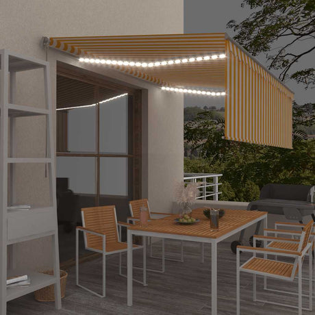 Manual Retractable Awning With Blind&Led 4.5X3M