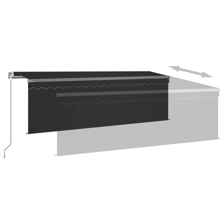 Manual Retractable Awning With Blind&Led 4.5X3M