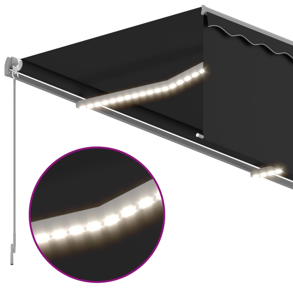Manual Retractable Awning With Blind&Led 4.5X3M