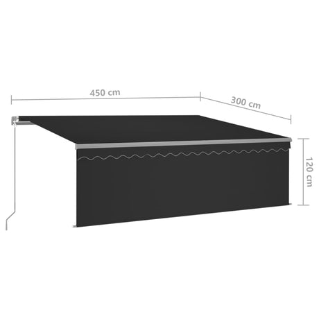 Manual Retractable Awning With Blind&Led 4.5X3M