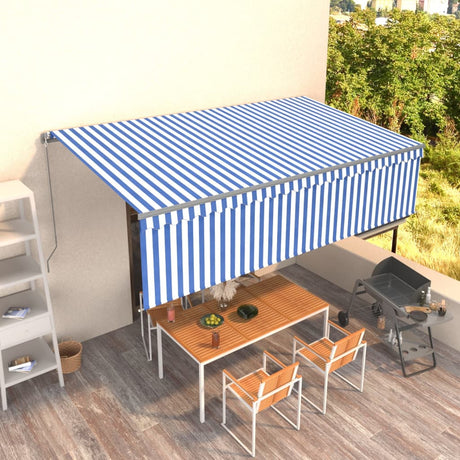 Manual Retractable Awning With Blind 5X3M Yellow&White