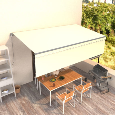Manual Retractable Awning With Blind 5X3M Yellow&White
