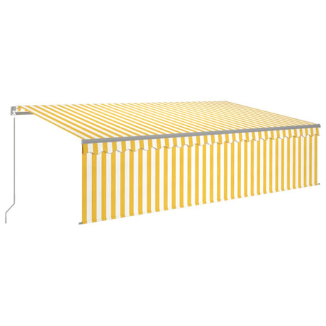 Manual Retractable Awning With Blind 5X3M Yellow&White
