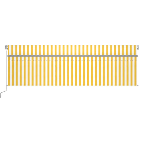Manual Retractable Awning With Blind 5X3M Yellow&White