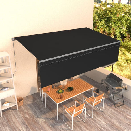 Manual Retractable Awning With Blind 5X3M Yellow&White