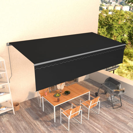 Manual Retractable Awning With Blind 5X3M Yellow&White