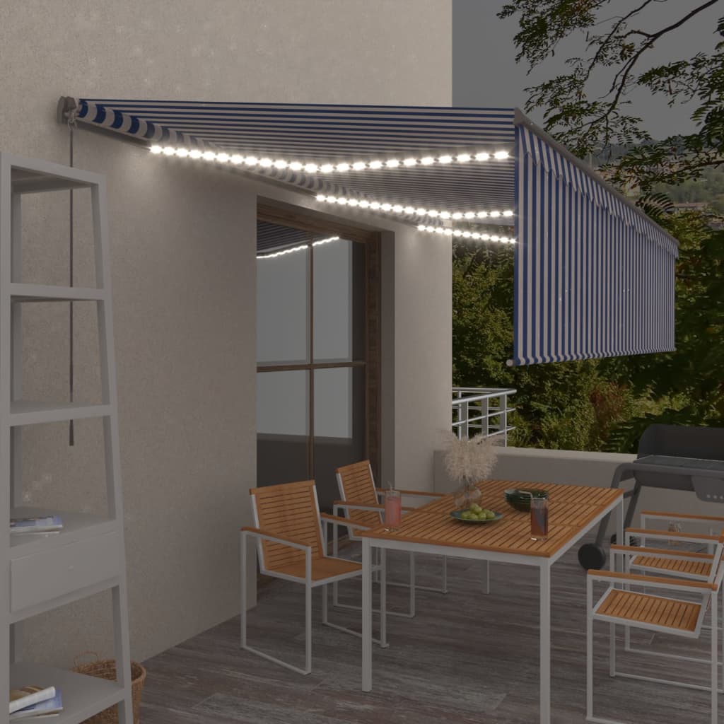 Manual Retractable Awning With Blind&Led 4.5X3M