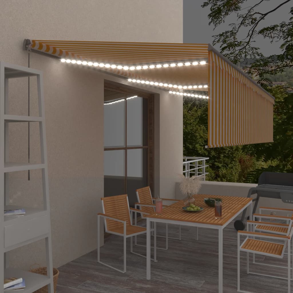 Manual Retractable Awning With Blind&Led 4.5X3M