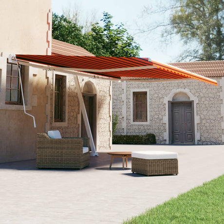 Freestanding Manual Retractable Awning Orange/Brown