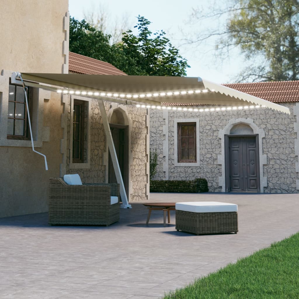 Manual Retractable Awning With Led