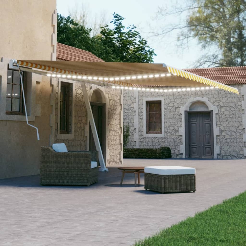 Manual Retractable Awning With Led