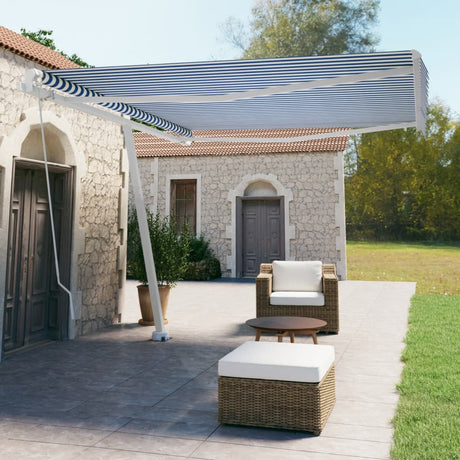 Freestanding Manual Retractable Awning Orange/Brown