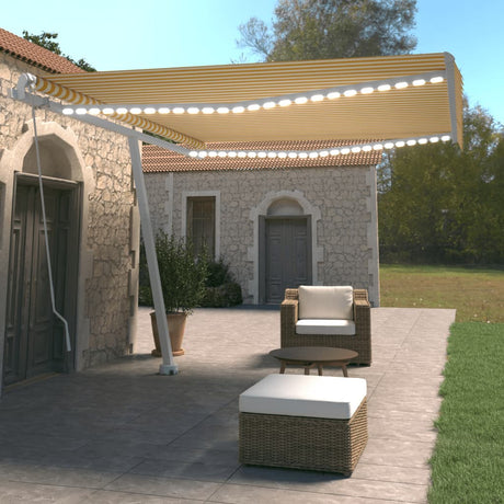 Manual Retractable Awning With Led