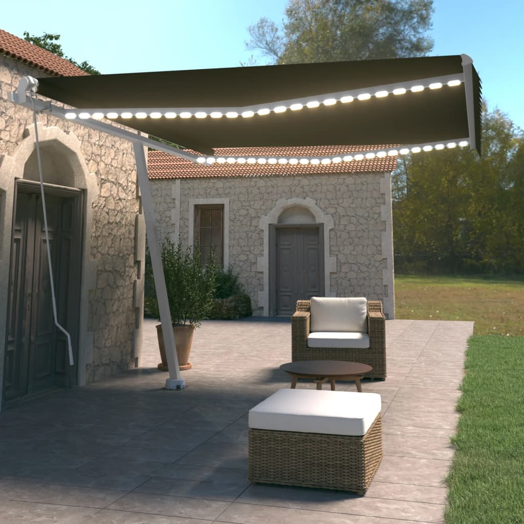 Manual Retractable Awning With Led