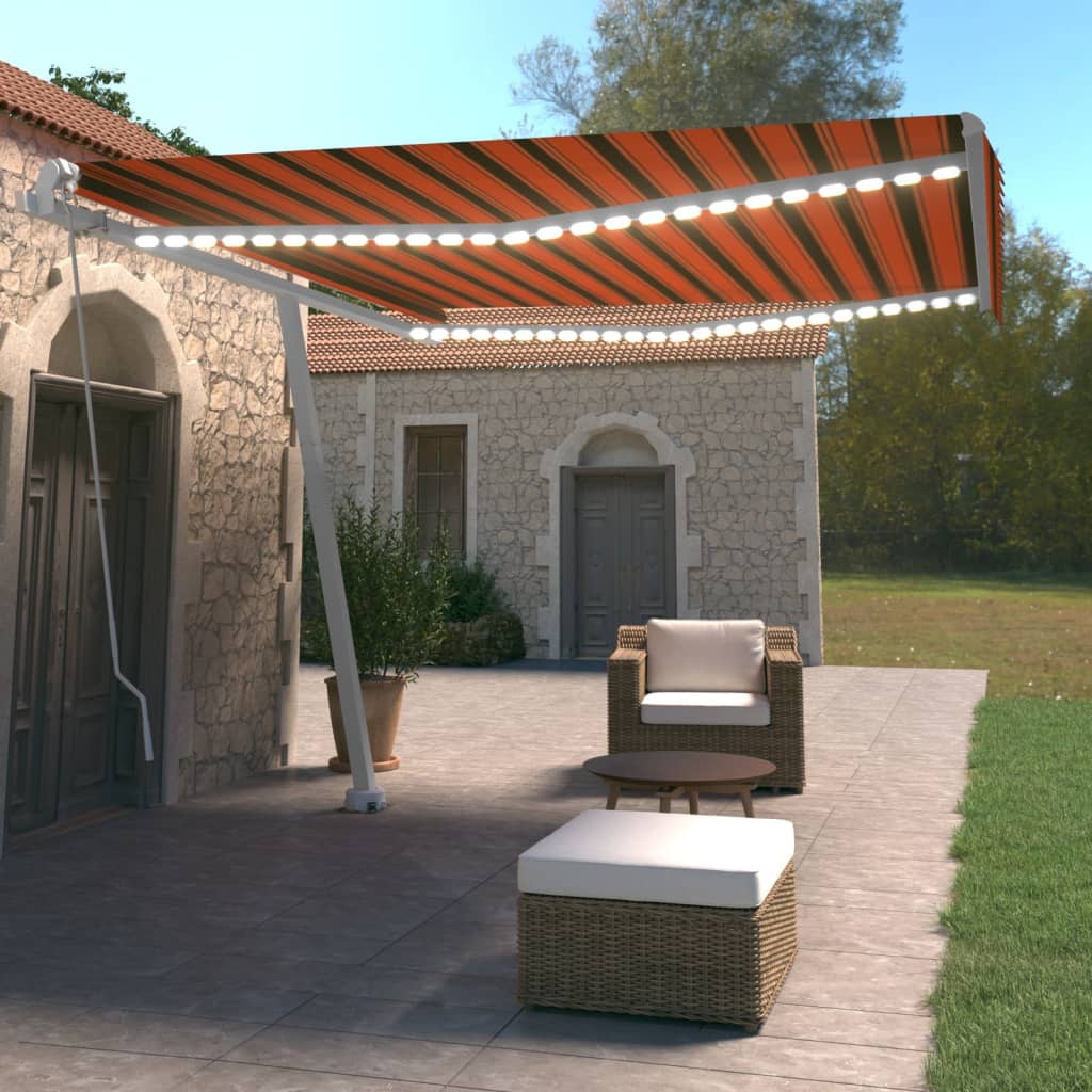 Manual Retractable Awning With Led