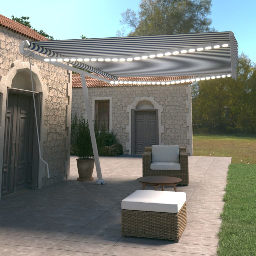 Manual Retractable Awning With Led