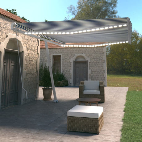 Manual Retractable Awning With Led
