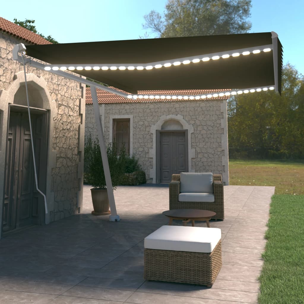 Manual Retractable Awning With Led