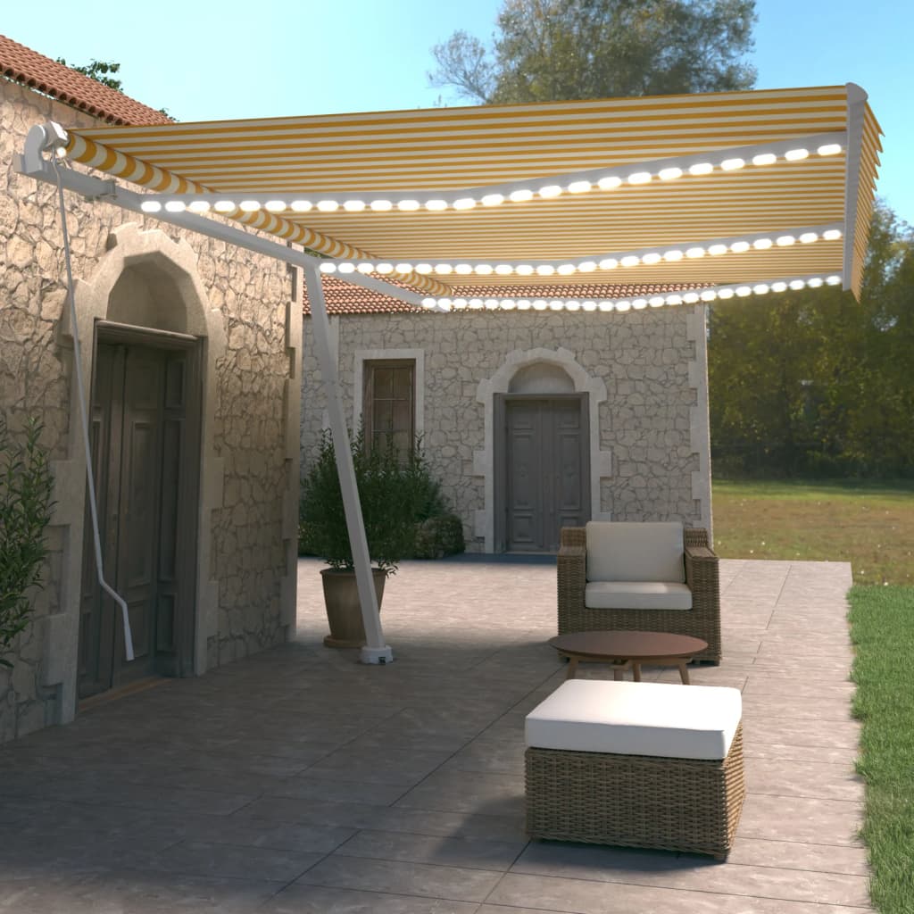 Manual Retractable Awning With Led