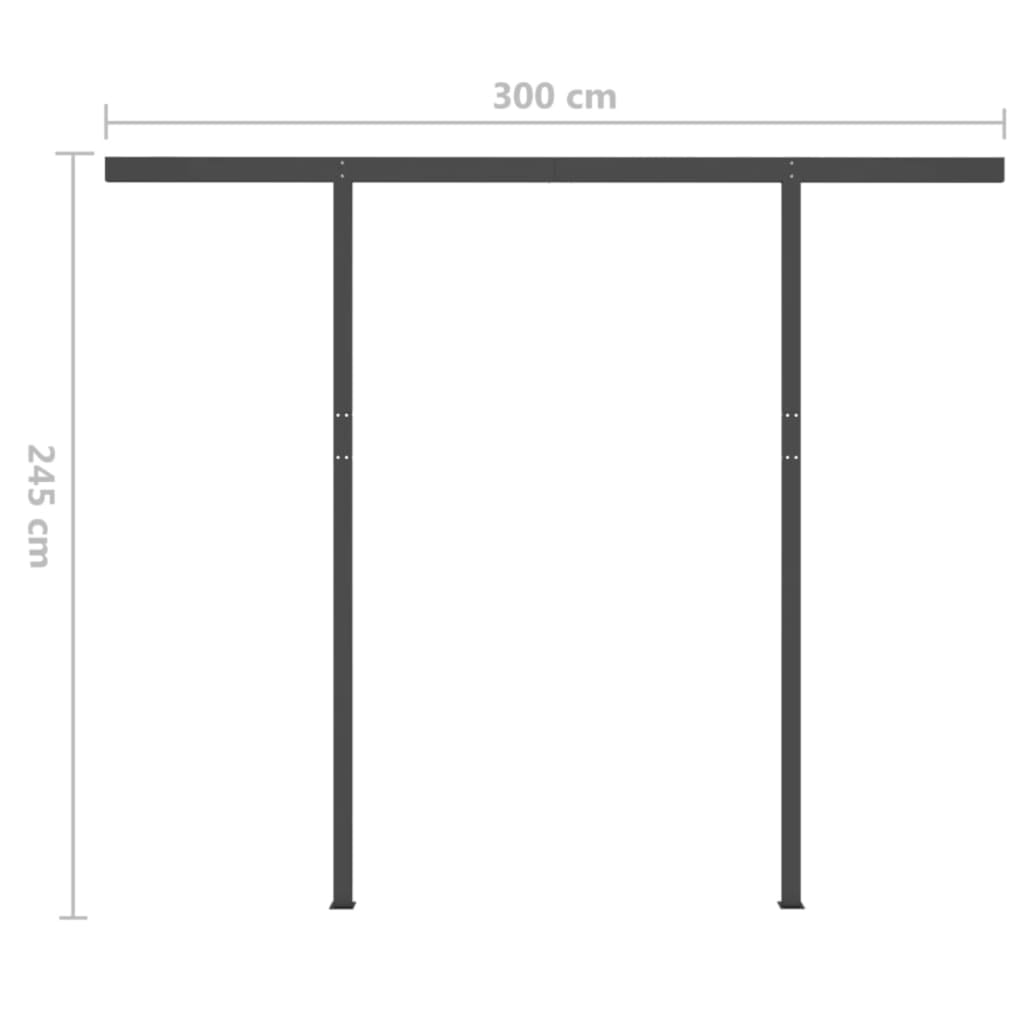 Manual Retractable Awning With Posts Orange And Brown