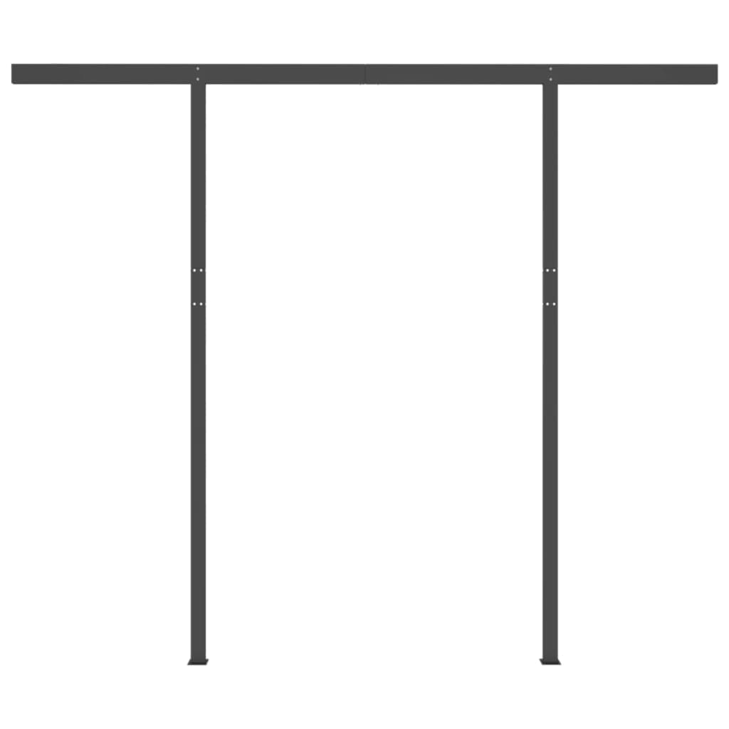 Manual Retractable Awning With Posts Orange And Brown