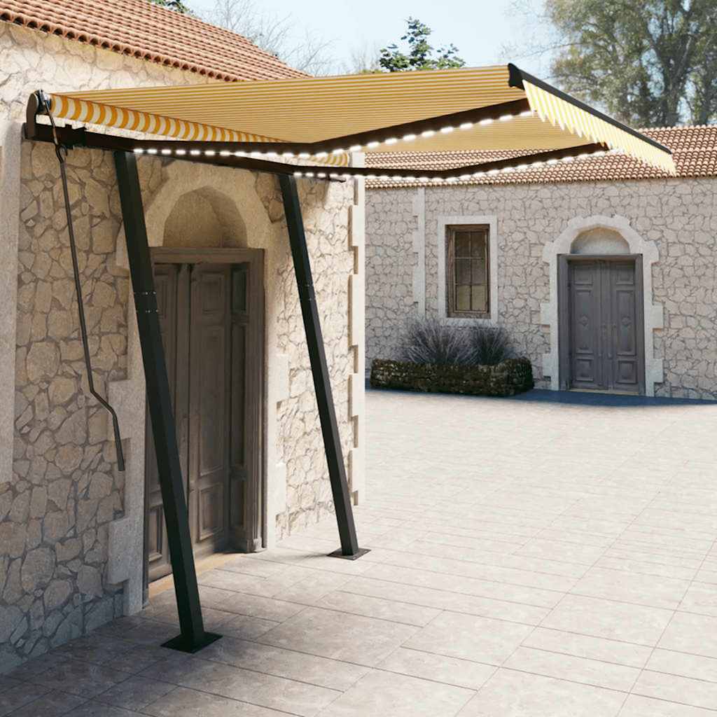 Manual Retractable Awning With Led