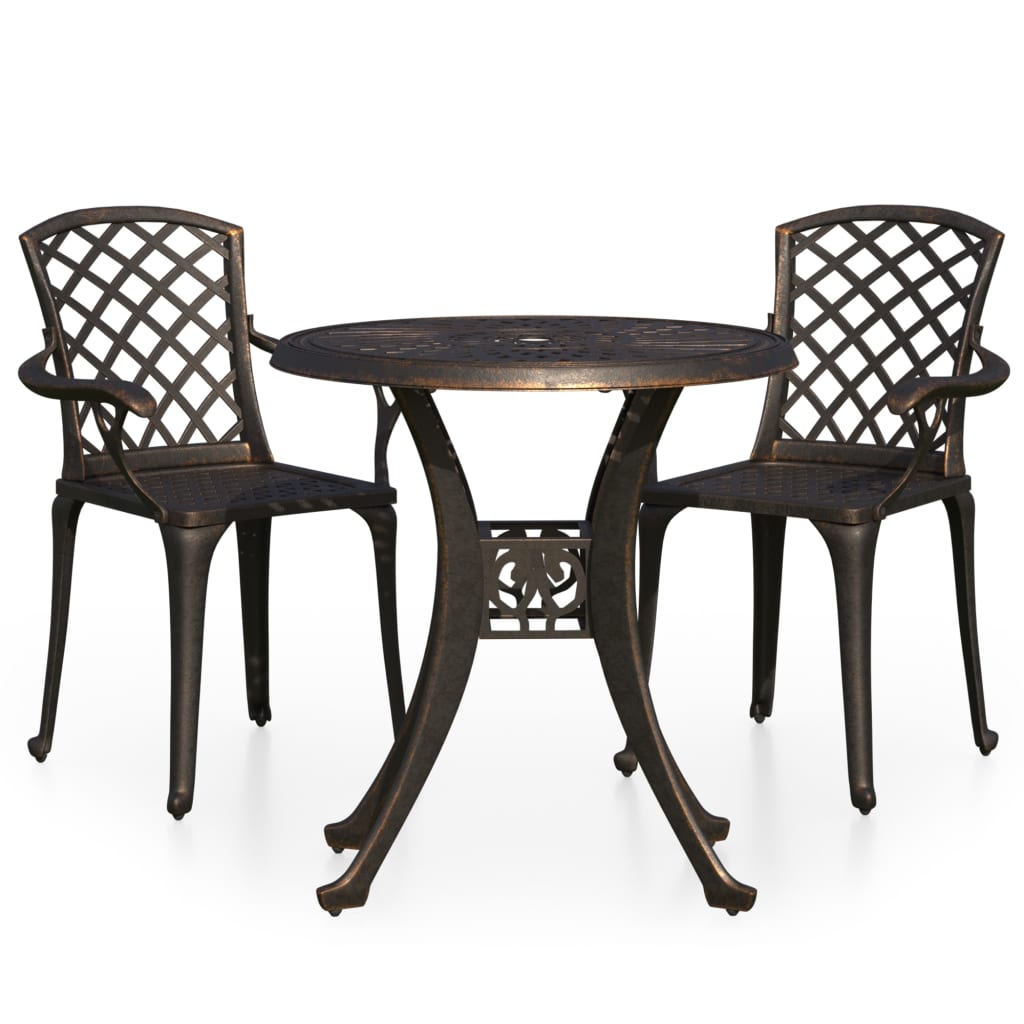 3 Piece Bistro Set Cast Aluminium
