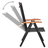 7 Piece Garden Dining Set Aluminium Black