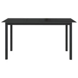 7 Piece Garden Dining Set Aluminium Black