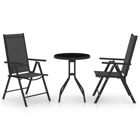 3 Piece Bistro Set Aluminium And Textilene